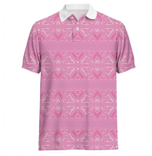 Pink Tribal Pattern Polo Shirt