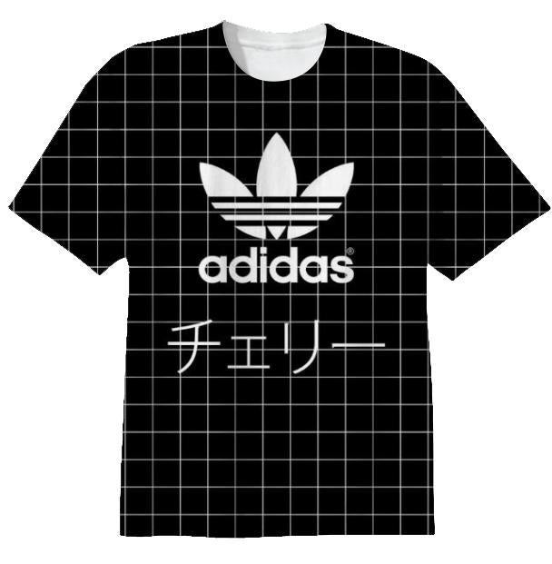 Adidas black grid T Shirt