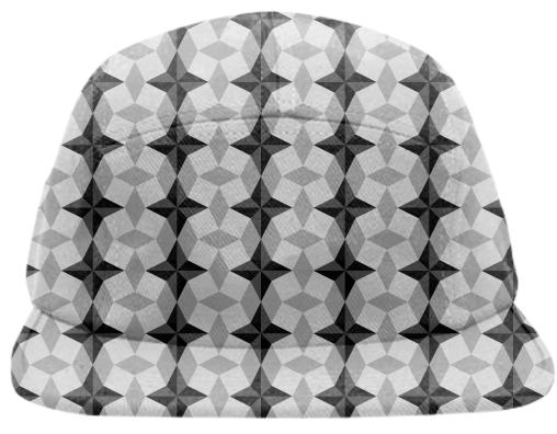 Black and Gray Starbust and Rhombus Pattern