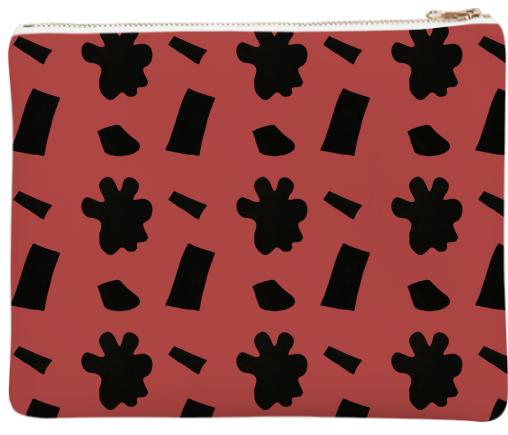 Collage Block Shapes on Berry Red Clutch