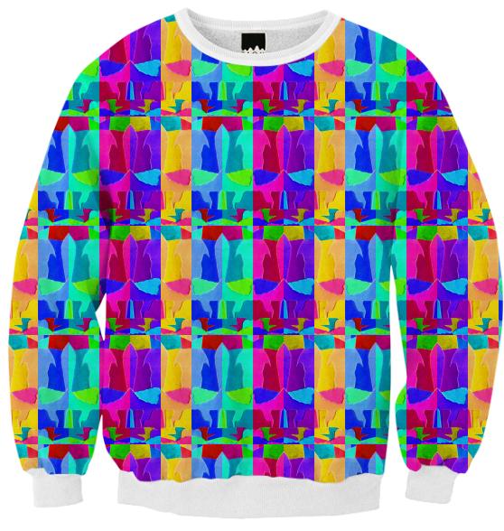 80 s Electric Collage Inspired Printed Sweatshirt