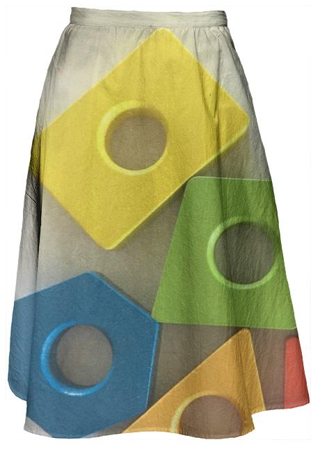 Color Block Skirt Large Print