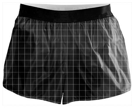 Black and White Grid RUNNING SHORTS