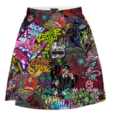 All Over Zombie Print Skirt