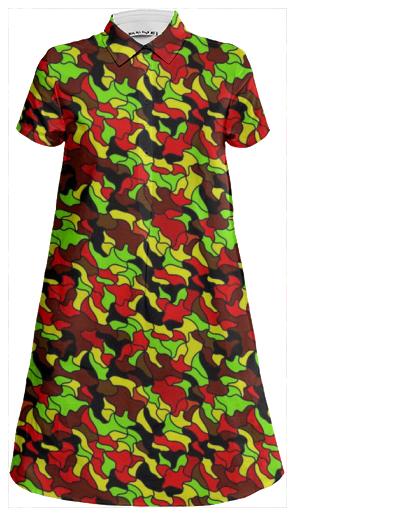 Rasta Camouflage Mini Tshirt Dress