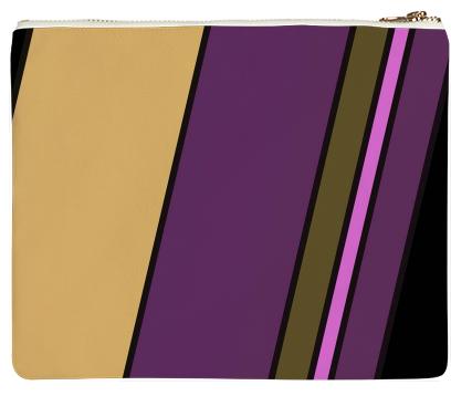Purple Tan Pink Stripes Neoprene Clutch