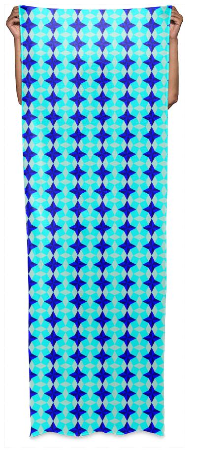 Blue Star and Square Seamless Pattern