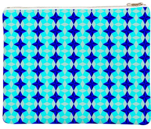 Blue Star and Square Seamless Pattern