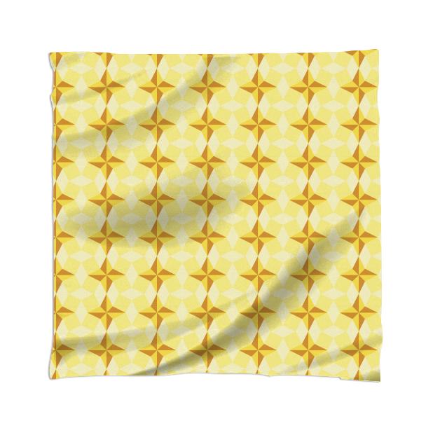 Yellow Star Rhombus and Square Seamless Pattern