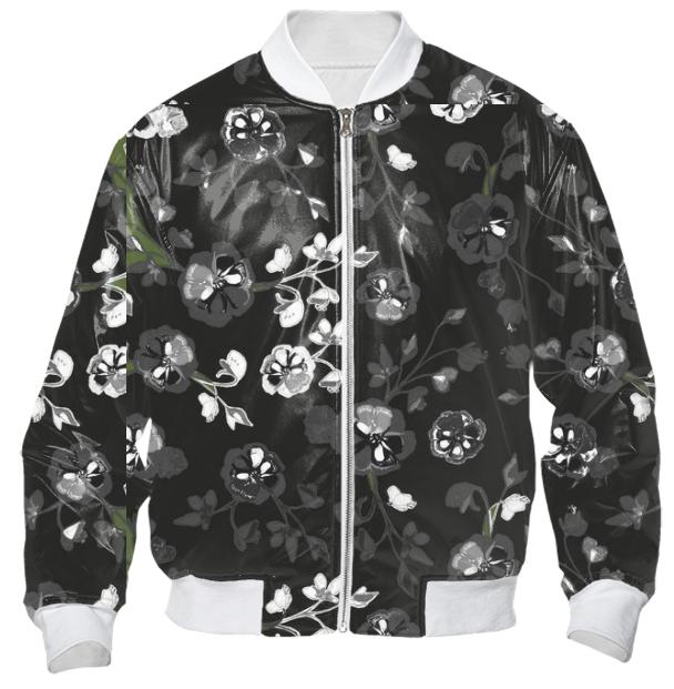 City Floral Faded Black bomber