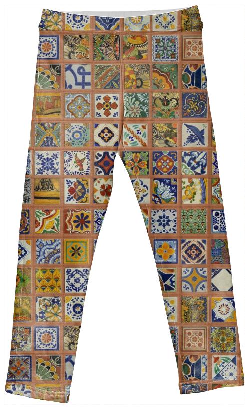 Mex Talavera Tiles Kids Leggings