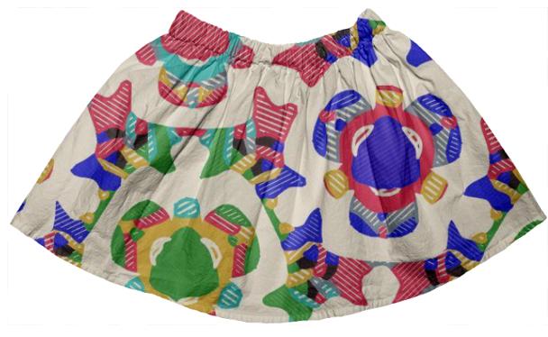 Cute Neutral Geometric Kids Skirt