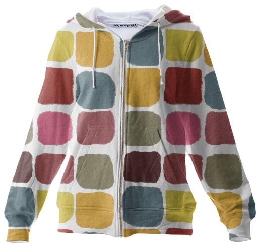 Mixed Block Colours on a White Hoodie