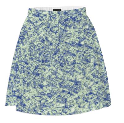 Bazaar s Delight Summer Skirt Botanic Blue Style