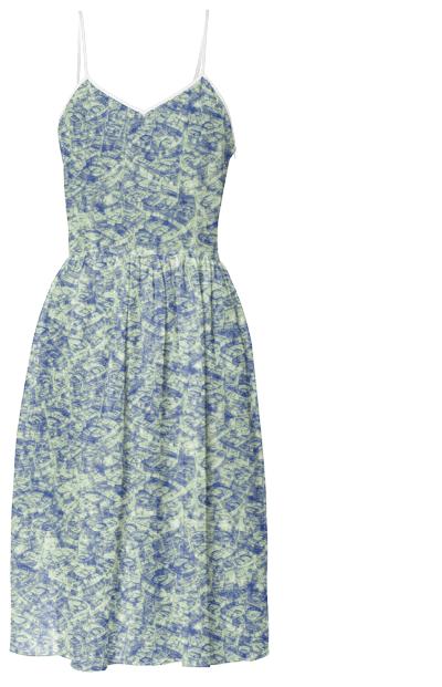Bazaar s Delight Summer Dress Botanic Blue Style
