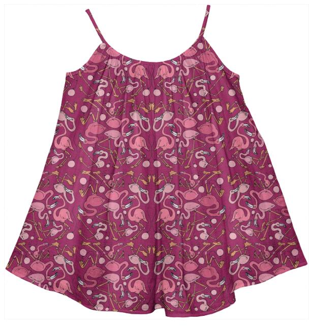 Flamingos and Balloons Kids Tent Dress