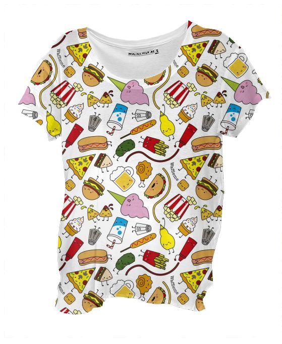 Junk food drape shirt
