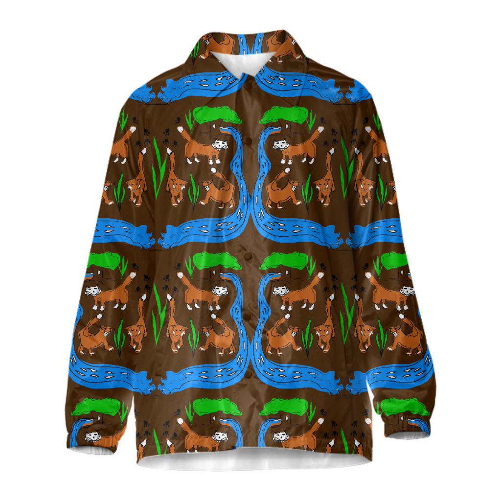 Foxes Pattern Coach Jacket