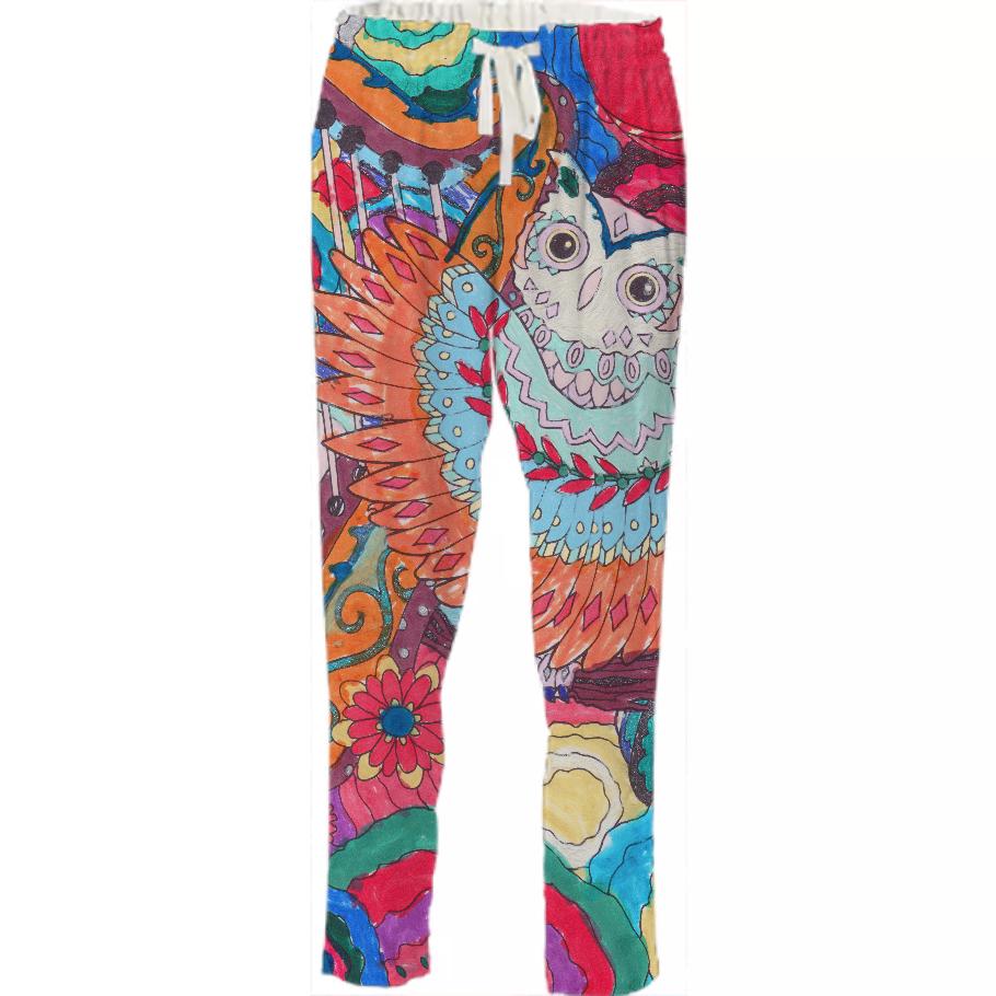 Children s Coloring Hippie Owl Pants