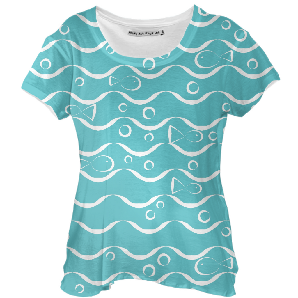 Sea and Fish Drape Shirt