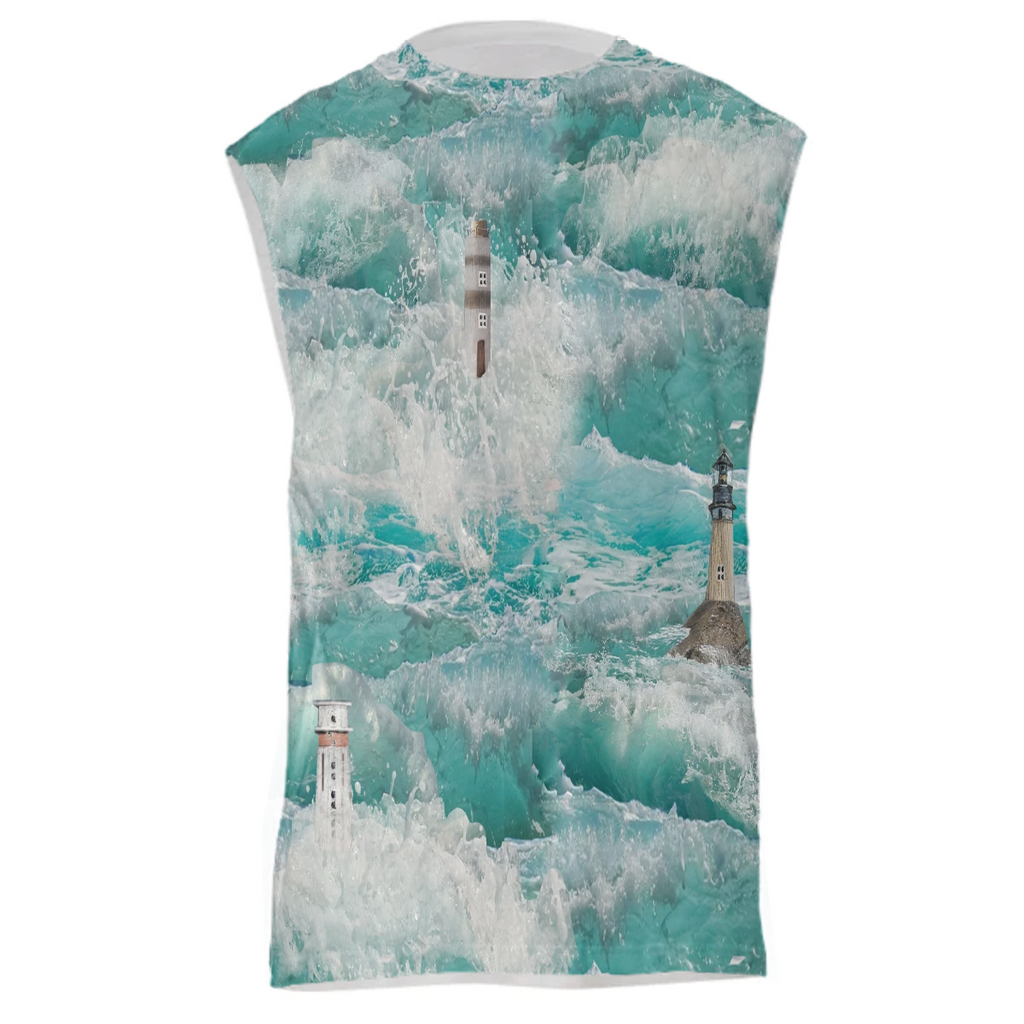 sea spray, waves, foam, lighthouses, emerald, aquamarine,