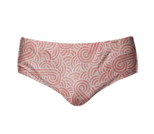 Peach and white swirls doodles Speedo