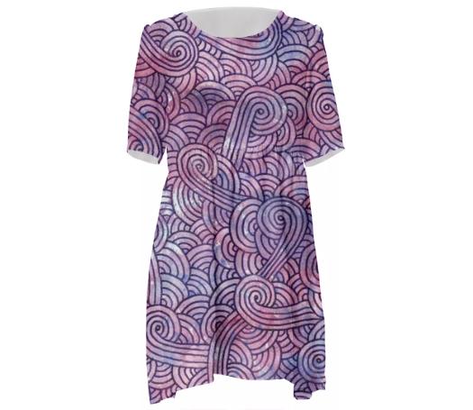 Purple swirls doodles Babydoll Dress