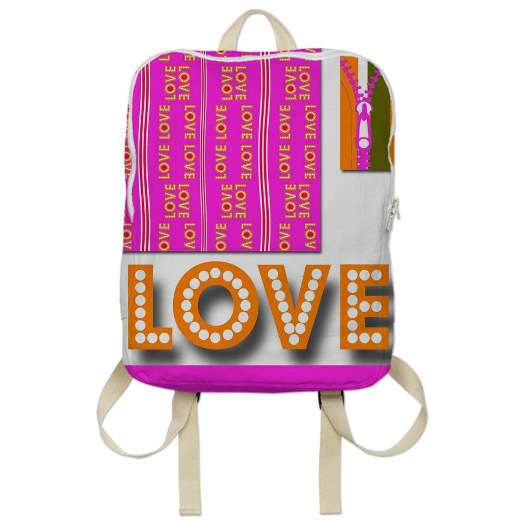 ArtyZen Studios Pink Orange Love Collage Backpack