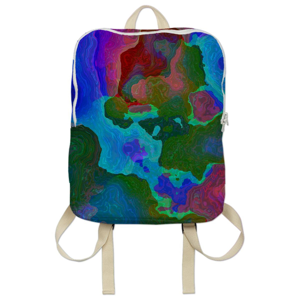 Teal Rose Dance of Paint Abstract Water Map