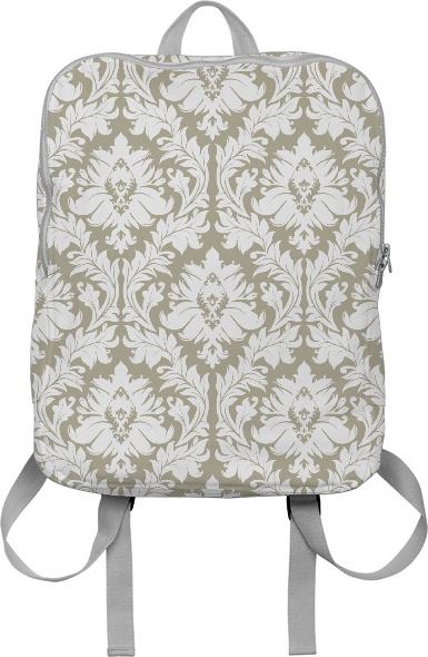 Beige and White Damask Pattern