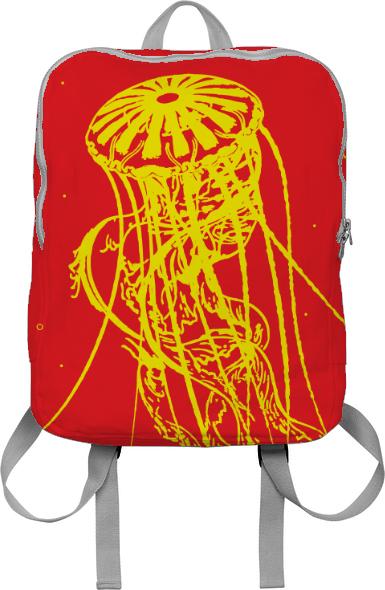 Deadly Jellyfish Backpack Red