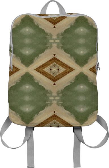 Geometric Green Tan and Gray
