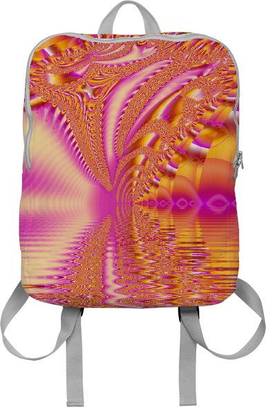 Golden Pink Fiesta Abstract Fractal Ocean Ripples