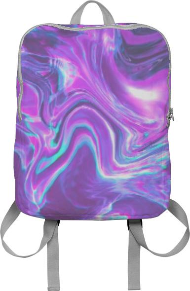 psychedelic swirl plastic cream backpack