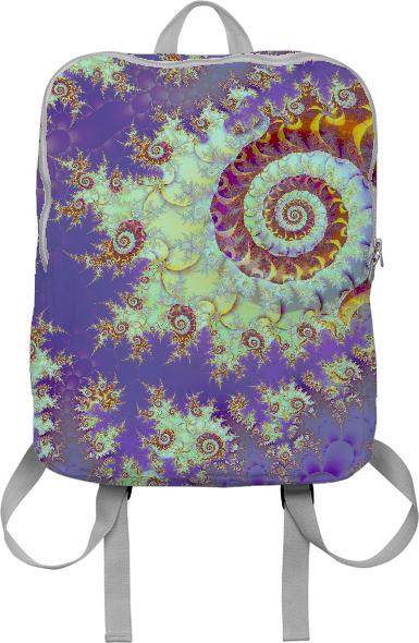 Sea Shell Spiral Abstract Violet Cyan Stars