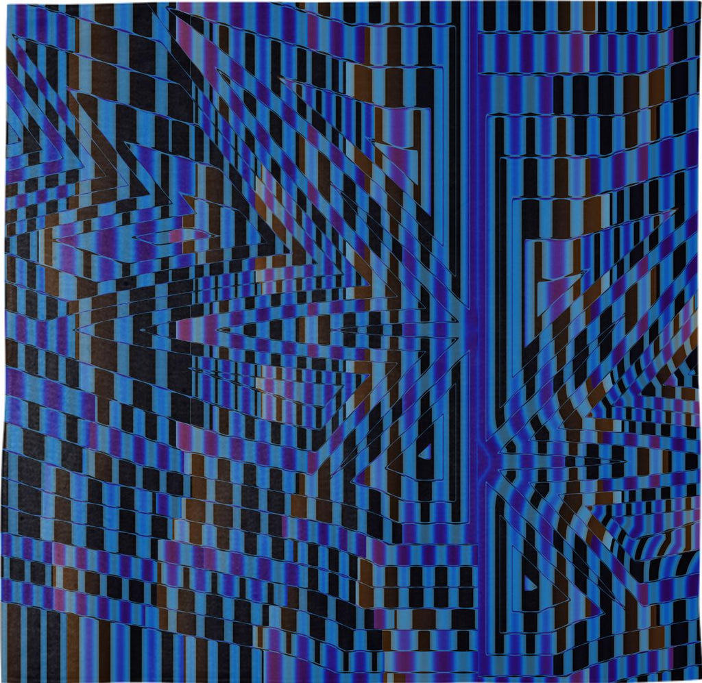 Blue and Black Abstract Mosaic Bandana