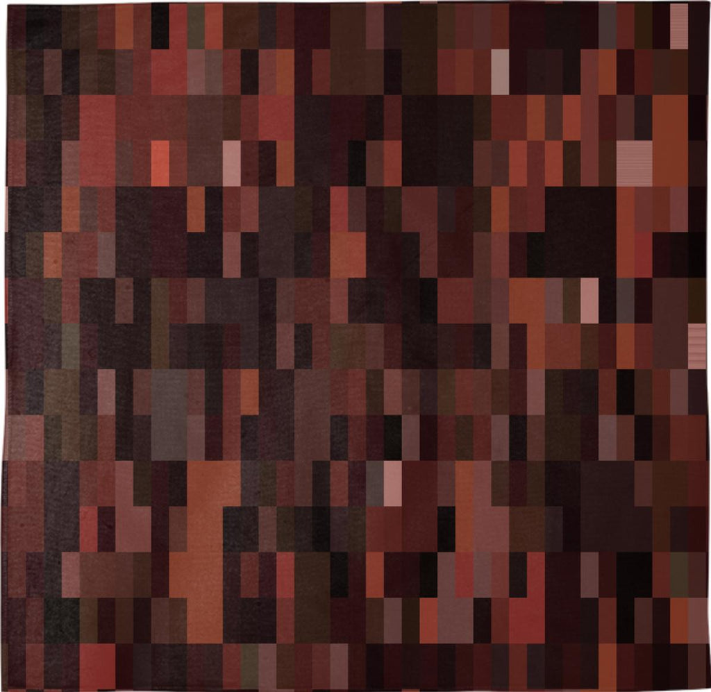 Dark Brown Tones Pixel Abstract Bandana