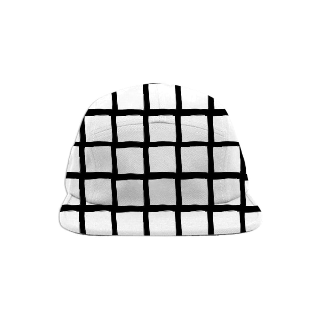Black and White Grid Baseball Hat