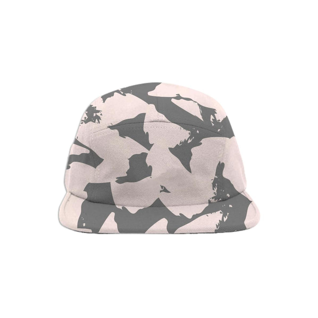 Pastel Pink Bird Wings on Gray Baseball Hat