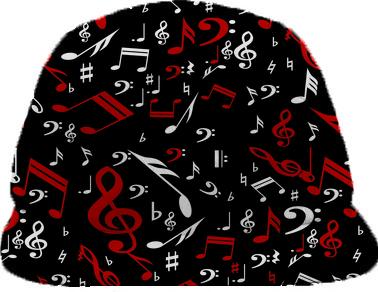 Black white and Red musical notes