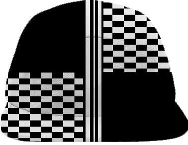 Black white quartered striped check