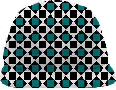 Chic teal and black squares and diamonds