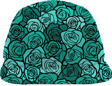 Vintage black and turquoise roses