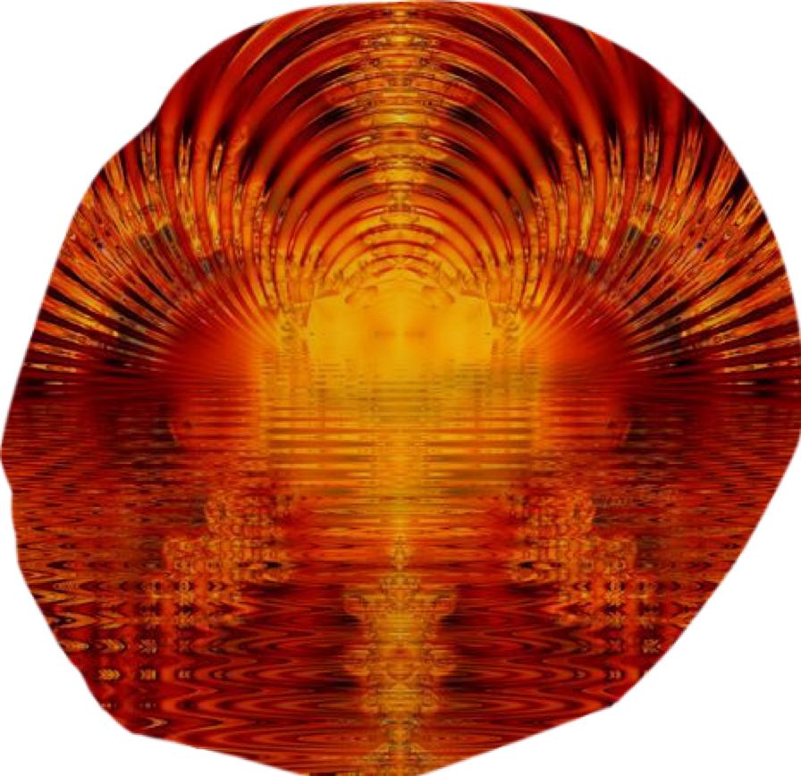 Abstract Fractal Golden Red Tunnel of Light