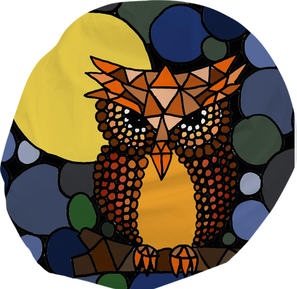 Awesome Owl Abstract Art Bean Bag