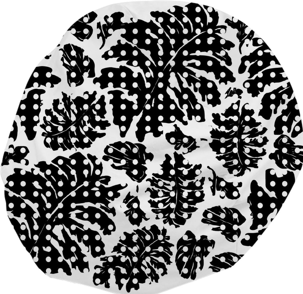 Black Leaf Dot Beanbag