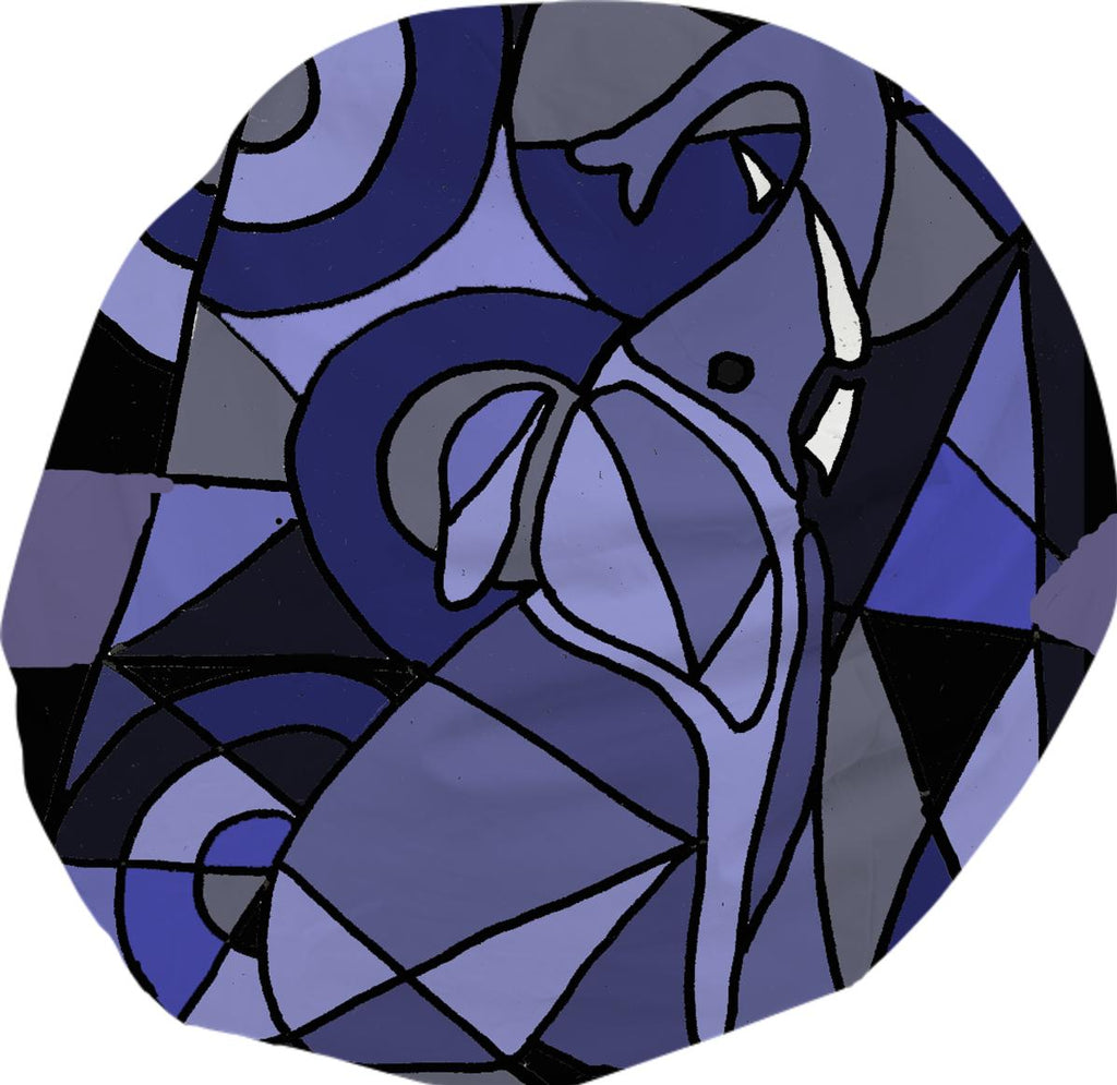 Blue Elephant Abstract Art Bean Bag