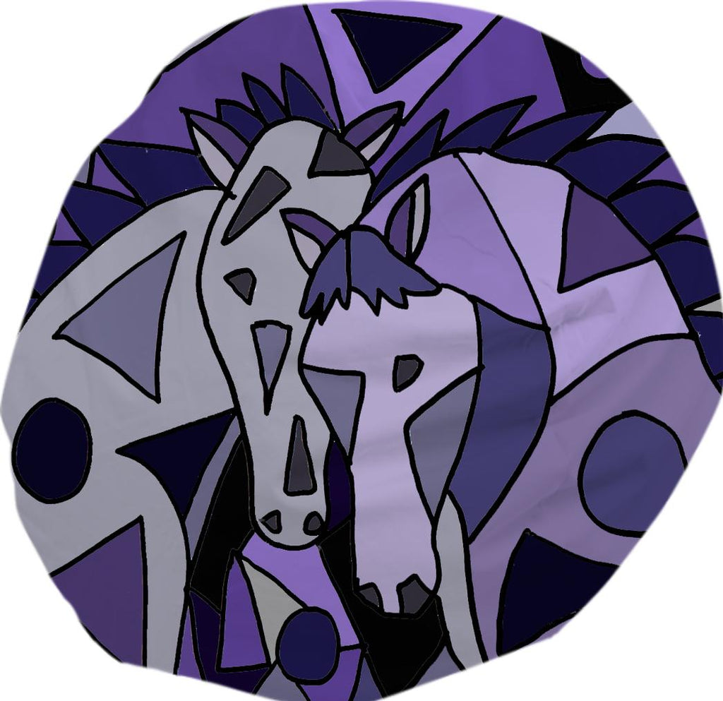 Blue Horse Abstract Art Bean Bag