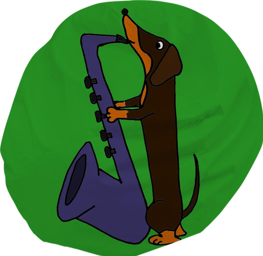 Dachshund Dog Playing Saxophone Bean Bag