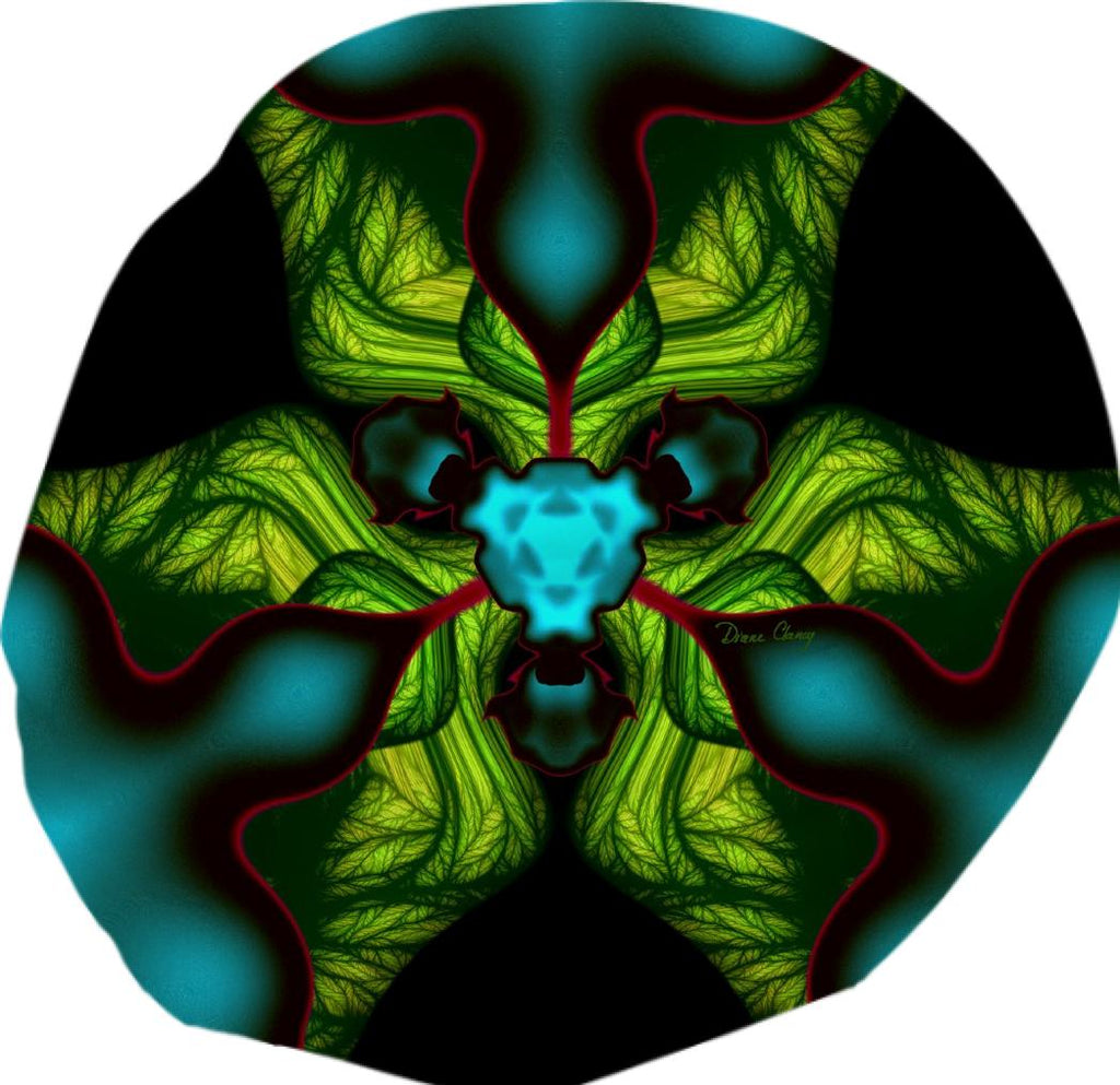 Demon Shadows Abstract Fractal Emerald and Yellow Mask